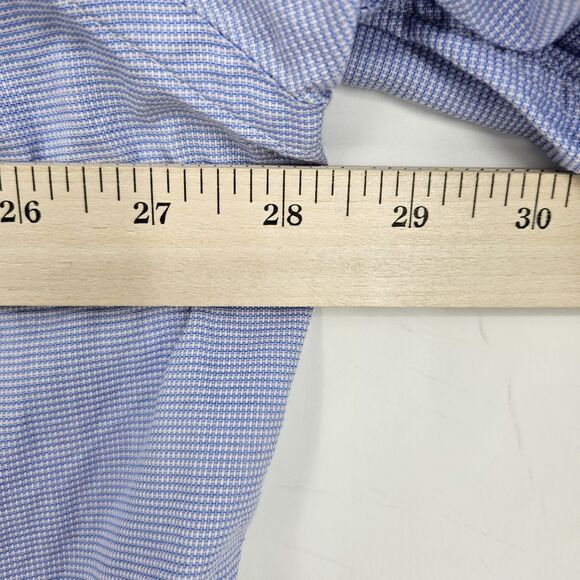 Gitman Bros Shirt Mens 18.5 35 Button Up Cotton USA Short Sleeve Blue Casual - Picture 7 of 9